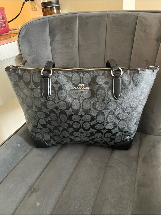 Coach Handbags - Coach Black & Gray Signature Tote